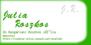 julia roszkos business card